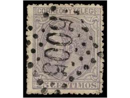 395 ° ESPAÑA. Ed.204. <B>25 Cts.</B> Azul, Mat. <B>ROMBO DE PUNTOS</B> <B>FRANCÉS '5005'</B> En ALGER (Argelia). RARÍSIM - Altri & Non Classificati