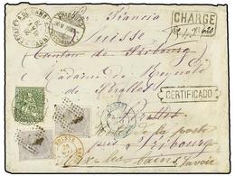 396 ESPAÑA. Ed.204 (2). 1879. MADRID A FRIBOURG (Suiza). Carta Certificada Circulada Con Dos Sellos De <B>25 Cts.</B> Gr - Other & Unclassified