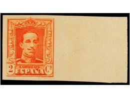 452 ** ESPAÑA. Ed.310ecs. <B>2 Cts.</B> Naranja<B> SIN DENTAR, ERROR DE COLOR.</B> LUJO. Cat. +176?. - Autres & Non Classés