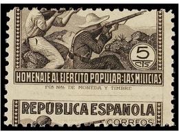 609 ESPAÑA. Ed.792 Y 795. <B>5 Cts.</B> Castaño Y <B>45 Cts.</B> Rosa.<B> DENTADOS DESPLAZADOS.</B> - Other & Unclassified