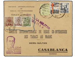 649 ESPAÑA. Ed.866, 825. 1939. MELILLA A CASABLANCA. <B>50 Cts.</B> Azul Y Sello De Pro Tuberculosos De <B>10 Cts.</B> M - Other & Unclassified