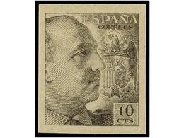 662 (*) ESPAÑA. Ed.920ccs. <B>10 Cts.</B> Negro Gris<B> CAMBIO DE COLOR.</B> MAGNÍFICO Y RARO. Cat. 700?. - Other & Unclassified