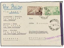 670 ESPAÑA. Ed.943, 945. 1939. PUERTO DE LA LUZ A ALEMANIA. <B>50 Cts.</B> Y <B> 2 Pts.</B> Circulada Por Avión De LAS P - Other & Unclassified