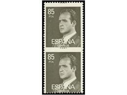 719 ** ESPAÑA. Ed.2604pspv. <B>JUAN CARLOS I. 85 Pts.</B> Gris. Pareja Vertical <B>SIN DENTAR POR EL MEDIO</B>. MUY RARA - Autres & Non Classés