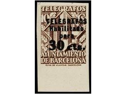 744 ** ESPAÑA: AYUNTAMIENTO DE BARCELONA. Ed.T-17/20s. <B>TELÉGRAFOS. </B>Serie Completa<B> SIN DENTAR.</B> LUJO. - Andere & Zonder Classificatie