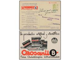 770 ESPAÑA ENTEROS POSTALES. Tarjeta Entero Postal Con Publicidad De <B>OROSANIL. Hijos De Honorario Riesgo, S.A., Madri - Other & Unclassified