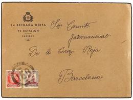 780 ESPAÑA GUERRA CIVIL. (1938 CA.). Sobre Enviado Desde El Frente A BARCELONA. Sobre Con Membrete <B>24 BRIGADA MIXTA/9 - Autres & Non Classés