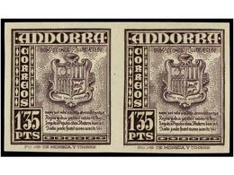 825 ** ANDORRA. Ed.48/55s. Juego Completo De Siete Sellos En Pareja <B>SIN DENTAR. </B>LUJO. Cat. 4.550?. - Altri & Non Classificati