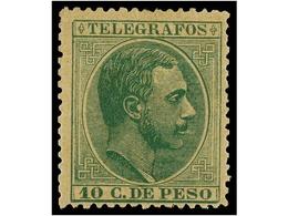 851 * FILIPINAS. Ed.T-14. <B>10 Cts.</B> Verde Amarillo. Muy Bonito Ejemplar, Valor Clave De La Serie. MUY RARO. Cat. 33 - Andere & Zonder Classificatie