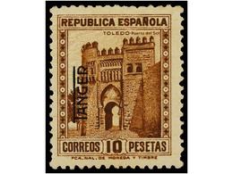 899 * COLONIAS ESPAÑOLAS: TANGER. Ed.NE 8. <B>NO EMITIDO. 10 Pts.</B> Castaño. Muy Bonito Ejemplar. Cert. COMEX. Cat. 42 - Autres & Non Classés