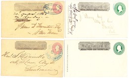 4 Wells Fargo Ganzsachen Briefe - ...-1900