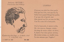 CPSM  84 CHATEAUNEUF DU PAPE  CASTEU NOU DOU PAPE  FELIBRE MATHIEU  POEME PROVENCAL    L'ESPERO - Chateauneuf Du Pape