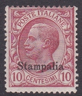 Italy-Colonies And Territories-Aegean-Stampalia S 3  1912  10c Rose, Mint Hinged - Ägäis (Stampalia)