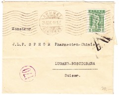 1919 Zensurbrief Aus  Athen über Pregassona Nach Lugano - Cartas & Documentos