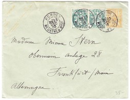 1903 15c. Brief Aus Pompey Mit Zusatzfrankatur Nach Frankfurt - Enveloppes Types Et TSC (avant 1995)