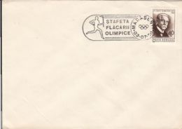 D3684- ALBERT SCHWEITZER STAMP ON COVER, OLYMPIC GAMES, FLAME RELAY SPECIAL POSTMARK, 1980, ROMANIA - Albert Schweitzer