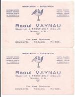 2 Buvards Anciens VINS & SPIRITUEUX - RAOUL MAYNAU à FONTIGNAN (Hérault) COMBAVEL ROCABEL RIVABEL Illustr.OISEAUX Lithog - Alimentaire