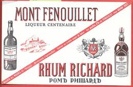 Buvard Ancien MONT FENOUILLET-RHUM RICHARD -Texte JEAN AICARD 1897 POETE,ROMANCIER VAROIS (GASPARD DE BESSE,MAURIN DES M - Liquor & Beer