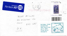 New Zealand Cover Sent Air Mail To England 2005 ?? Single Franked - Covers & Documents