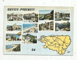 Cp , Carte Géographique, 64 , BASSES PYRENEES , Multi Vues , Vierge ,  Ed. CAP , N° 1931 - Landkarten