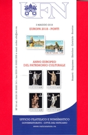 Nuovo - VATICANO - 2018 - Bollettino Ufficiale - Europa - Patrimonio Culturale - BF 4 - Storia Postale