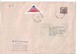 Calcutta GPO Architecture Heritage Building 1968  India Post Office Gandhi India Airmail Cover - Briefe U. Dokumente