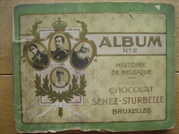 Album N°2 Chocolat SENEZ-STURBELLE De 1910 - HISTOIRE DE BELGIQUE - Album Incomplet 200 Chromos + 197 Légendes (sur 216) - Sammelbilderalben & Katalogue