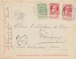 766/26 - Entier Enveloppe Grosse Barbe + TP Dito SCHAERBEEK 1911 Vers SEMARANG Indes Néerlandaises - TTB Destination - Enveloppes