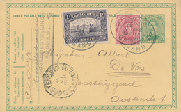 770/26 - Entier Postal Petit Albert + TP Dito En EXPRES GAND 1921 Vers Télégraphique OOSTENDE (C) - Tarjetas 1909-1934