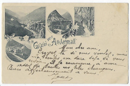 CPA Suisse Gruss Von Andermatt Lithographie Près De Airolo Hospental Tujetsch Göschenen Wassen Realp Zumdorf - Andermatt