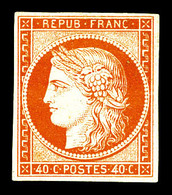 * N°5, 40c Orange, Belles Marges Et Grande Fraîcheur. SUP. R. (signé Brun/certificat)  Qualité: *  Cote: 6500 Euros - 1849-1850 Ceres