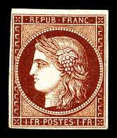 * N°6B, 1F Carmin-brun Foncé, Gomme Légèrement Atténuée, Fraîcheur Postale, SUPERBE, R.R. (certificats)  Qualité: *  Cot - 1849-1850 Ceres