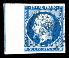 O N°14Ai, 20c Bleu Bdf Avec Filet D'encadrement. TTB (signé Calves)  Qualité: O  Cote: 400 Euros - 1853-1860 Napoleone III