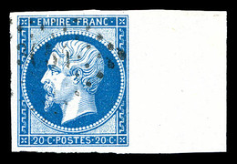 O N°14B, 20c Bleu Type II, Bord De Feuille. SUP  Qualité: O - 1853-1860 Napoleon III