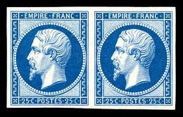 ** N°15c, 15c Bleu, Impression De 1862 En Paire, Fraîcheur Postale. SUP (certificat)  Qualité: ** - 1853-1860 Napoleon III