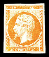 * N°16j, 40c Orange Pâle, Très Jolie Pièce. TTB. R. (signé Calves/Brun/certificat)  Qualité: *  Cote: 3800 Euros - 1853-1860 Napoleone III