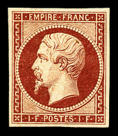 ** N°18, 1F Carmin, Fraîcheur Postale. SUPERBE. R.R. (signé Calves/certificats)  Qualité: ** - 1853-1860 Napoleone III