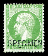 * N°20f, 5c Vert Surchargé 'SPECIMEN'. TTB  Qualité: *  Cote: 400 Euros - 1862 Napoleone III