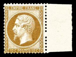 * N°21b, 10c Bistre-brun, Bord De Feuille, Très Frais. TTB (signé/certificat)  Qualité: *  Cote: 3000 Euros - 1862 Napoleon III