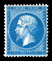 ** N°22, 20c Bleu. TTB (signé Brun/certificat)  Qualité: ** - 1862 Napoleon III