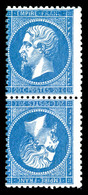 * N°22b, 20c Bleu En Paire Tête-bêche Très Frais, R.R.R (signé/certificats)   Qualité: *  Cote: 6000 Euros - 1862 Napoleon III