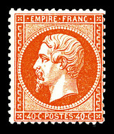 (*) N°23, 40c Orange. TB (signé Calves)  Qualité: (*)  Cote: 500 Euros - 1862 Napoleon III