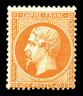 * N°23b, 40c Orange Vif, Très Frais. TTB (certificat)  Qualité: *  Cote: 3250 Euros - 1862 Napoleone III