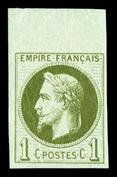 ** N°25c, Rothschild, 1c Olive Impression Fine Non Dentelé Bdf , Fraîcheur Postale. SUP (signé Champion/certificat)  Qua - 1863-1870 Napoleone III Con Gli Allori