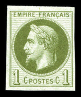 * N°25c, Rothschild, 1c Olive Impression Fine Non Dentelé , Fraîcheur Postale. SUP (signé Calves/certificat)  Qualité: * - 1863-1870 Napoleone III Con Gli Allori