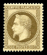 ** N°30, 30c Brun, Fraîcheur Postale. SUP (certificat)  Qualité: ** - 1863-1870 Napoleone III Con Gli Allori