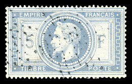 O N°33a, 5F Gris-bleu Obl étoile Légère, Grande Fraîcheur. SUP (signé Brun/certificat)  Qualité: O  Cote: 1250 Euros - 1863-1870 Napoleone III Con Gli Allori