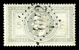 O N°33f, 5f Violet-gris, BURELAGE DOUBLE. SUPERBE. R.R. (signé Calves/certificats)  Qualité: O  Cote: 2750 Euros - 1863-1870 Napoleone III Con Gli Allori