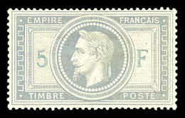 * N°33A, 5F Violet-gris Avec 5 Et F En Bleu, Petit Manque De Gomme à L'emplacement De La Charnière. TB. Très Frais. (sig - 1863-1870 Napoleone III Con Gli Allori