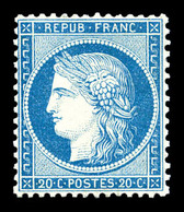 * N°37, 20c Bleu, Très Frais Et Bon Centrage. TTB (signé Margues/certificat)  Qualité: *  Cote: 500 Euros - 1870 Assedio Di Parigi